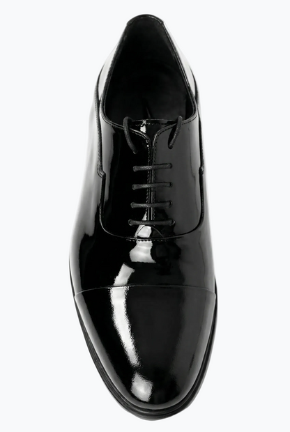 Black Patent Leather Cap-Toe Oxford