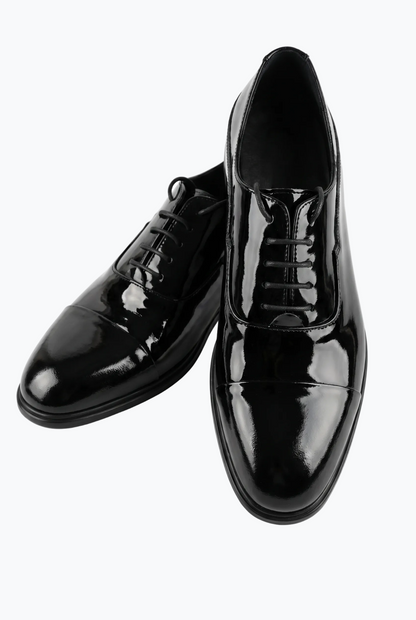 Black Patent Leather Cap-Toe Oxford