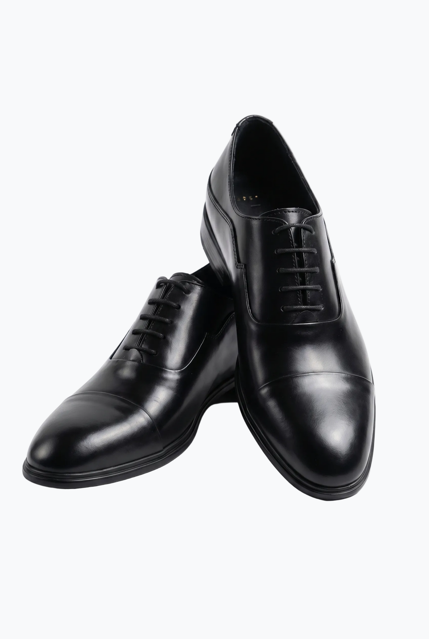 Black Oiled Leather Cap-Toe Oxford