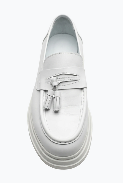 White Tassel Loafers