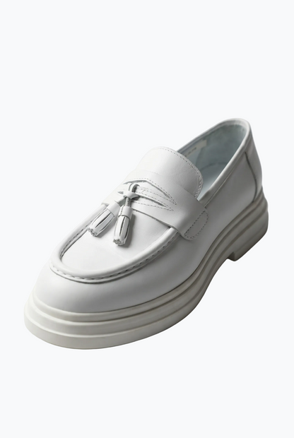 White Tassel Loafers
