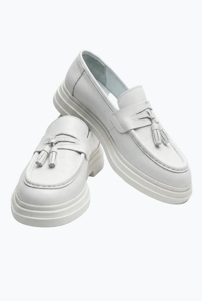 White Tassel Loafers