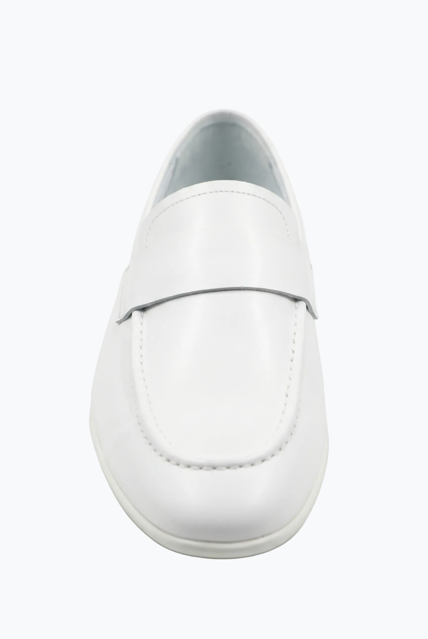 White Smooth Leather Penny Loafer