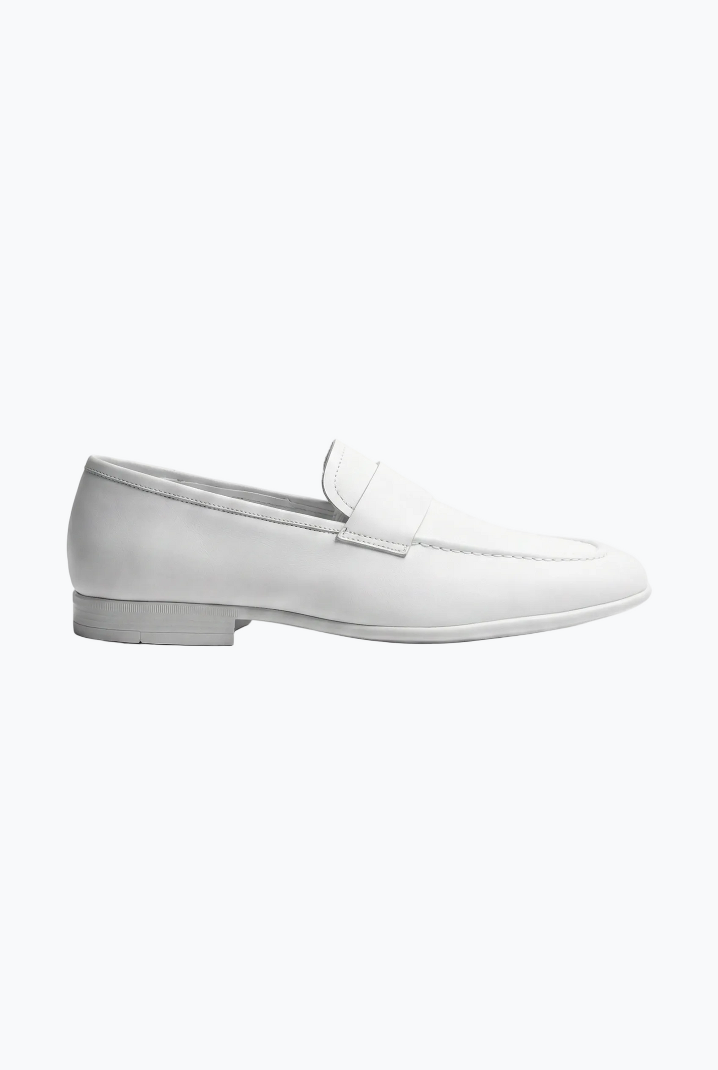 White Smooth Leather Penny Loafer