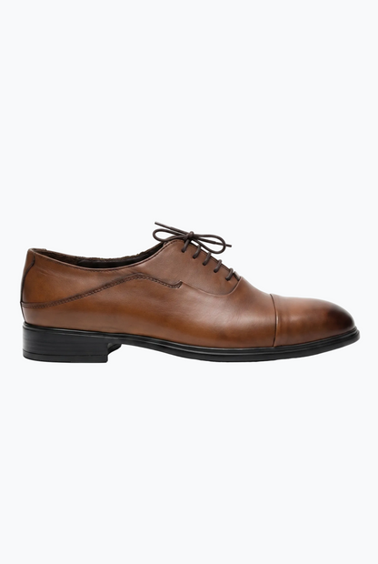 Tan Leather Cap-Toe Oxford