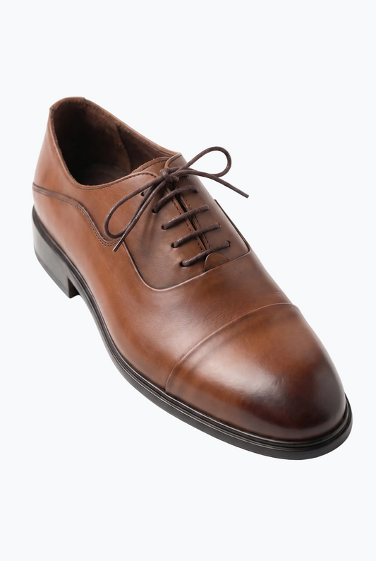 Tan Leather Cap-Toe Oxford