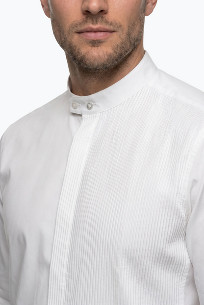 Classic Half Pleated - Mandarin Collar