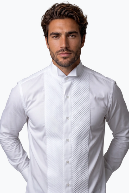 Classic Broken Collar With Diagonal Pleat