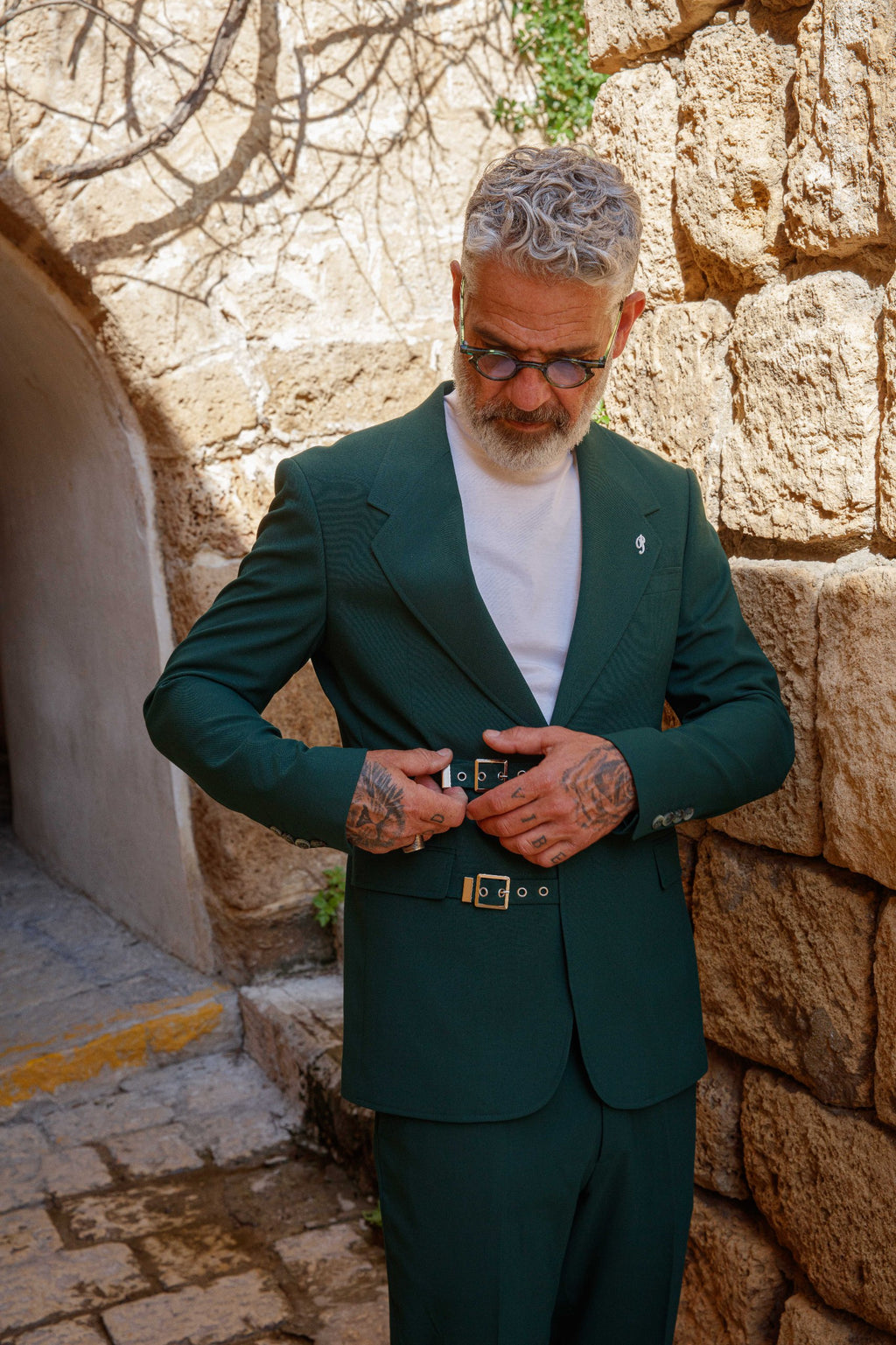 Double Breasted  Buckles - Green