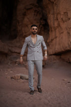 Double Brown Stripes - Gray