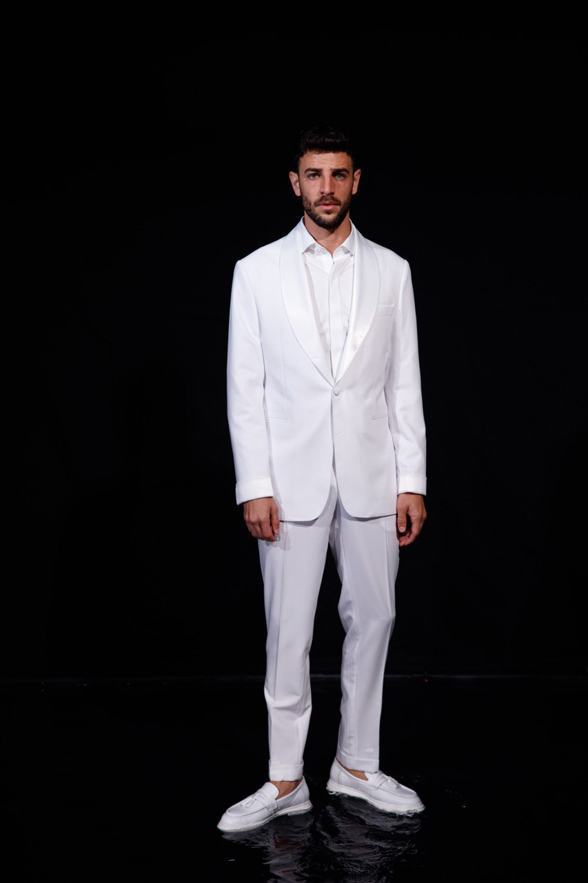 Cuff Accent Tuxedo - White