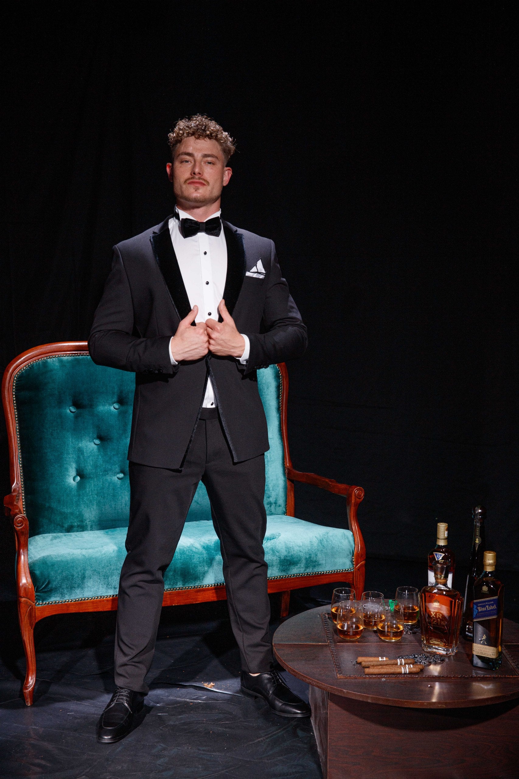 Cut Velvet Tuxedo - Black