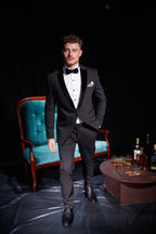 Cut Velvet Tuxedo - Black