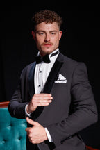 Cut Velvet Tuxedo - Black