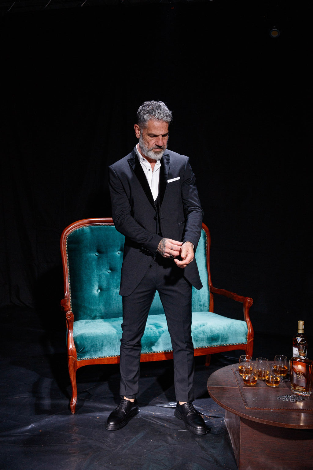 Velvet Lapel Long - Black