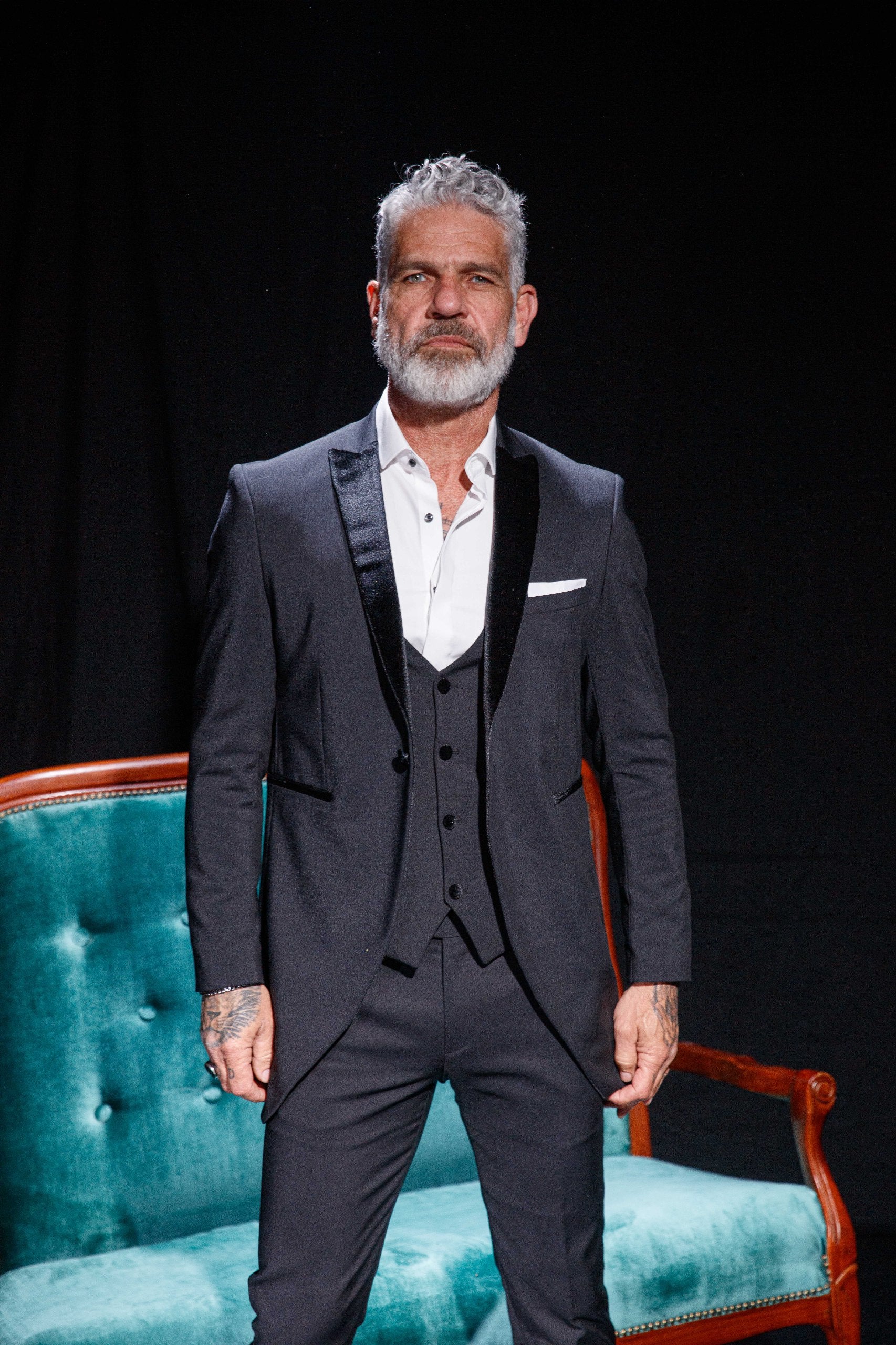 Velvet Lapel Long - Black