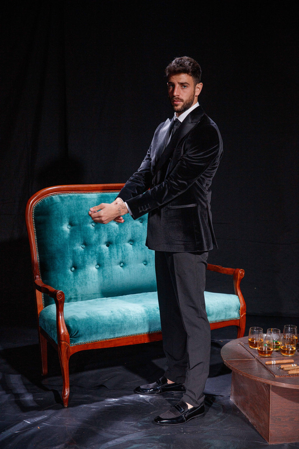 Double Breasted - Black Velvet