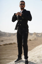 Double Breasted Black - Linen