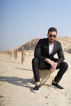 Double Breasted Black - Linen