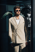 4 Buttons Closure - Beige