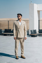 4 Buttons Closure - Beige